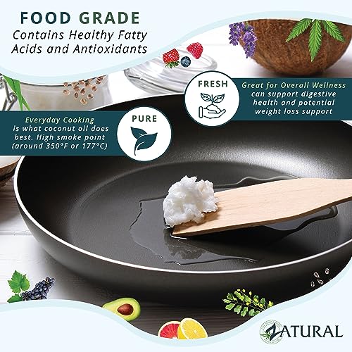 Zatural Coconut Oil, 100% Virgin Organic Extra Virgin Unrefined, Cold Pressed (16 Ounce) - Image 5