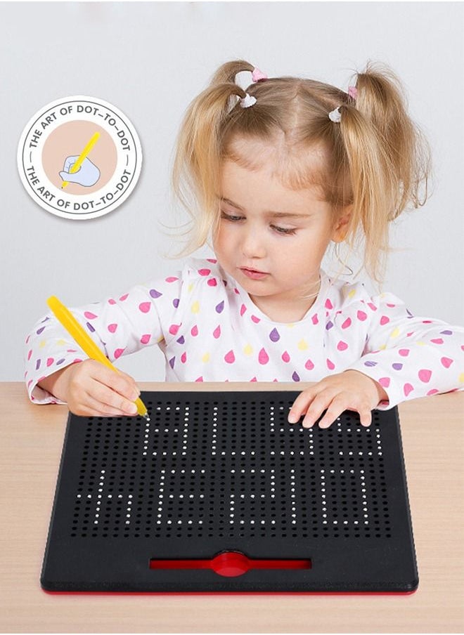 GROIC - Two-In-One Magnetic Drawing Board with Building Blocks, 380PCS Magnetic Bead and 110PCS Blocks, Educational Learning Pen Control Training Kids Drawing Board 2-in-1 Double Sided Learning Toy - Image 1