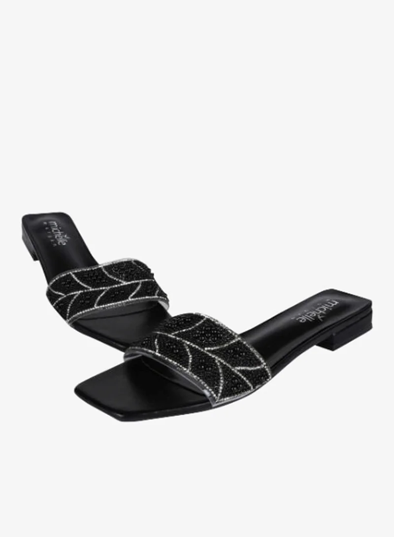 Michelle Morgan Michelle Morgan Ladies Low Flat Square 214JH231 Black