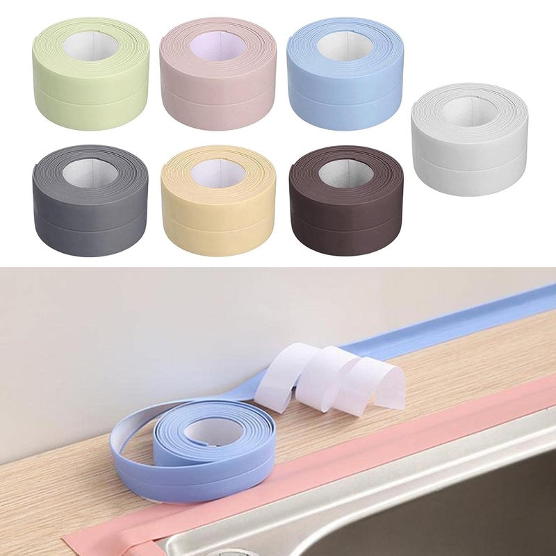 American Anti Leak Waterproof Tape 2 Pieces 3.3M x 2cm – Strong Adhesive Bathroom & Kitchen Seal Strip, Mold Resistant Corner Caulk Alternative for Tiles and Shower Edges - Image 2