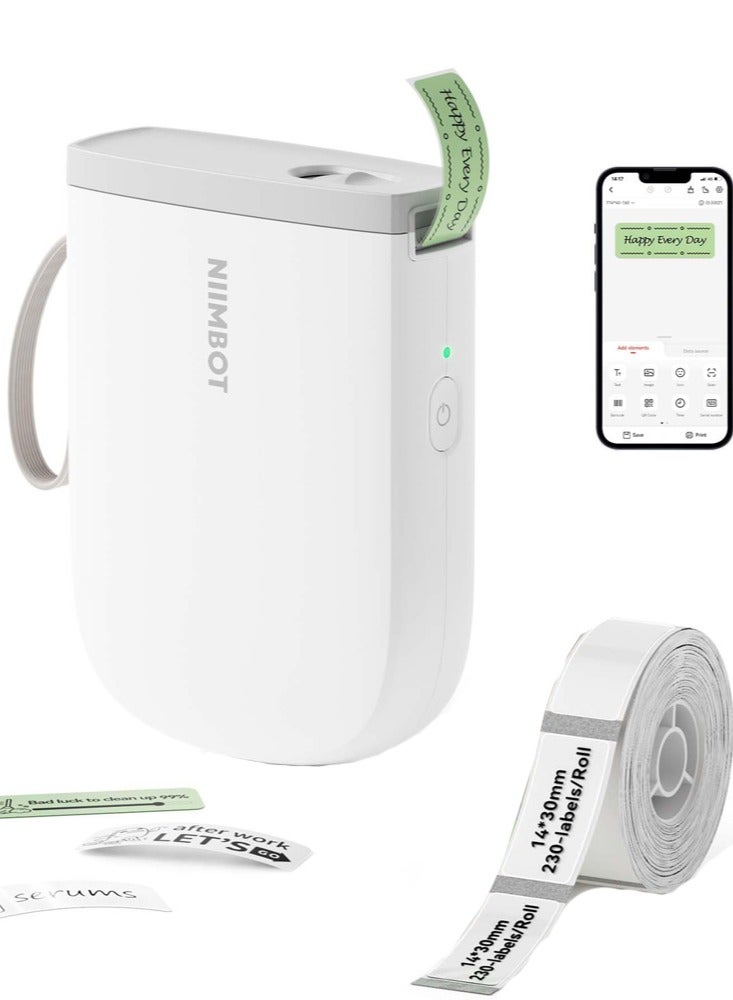 NIIMBOT D11 Label Maker Machine with Tape, 300DPI Bluetooth Mini Label Printer, Portable Thermal Printer, Sticker Maker for Home Office - Image 1