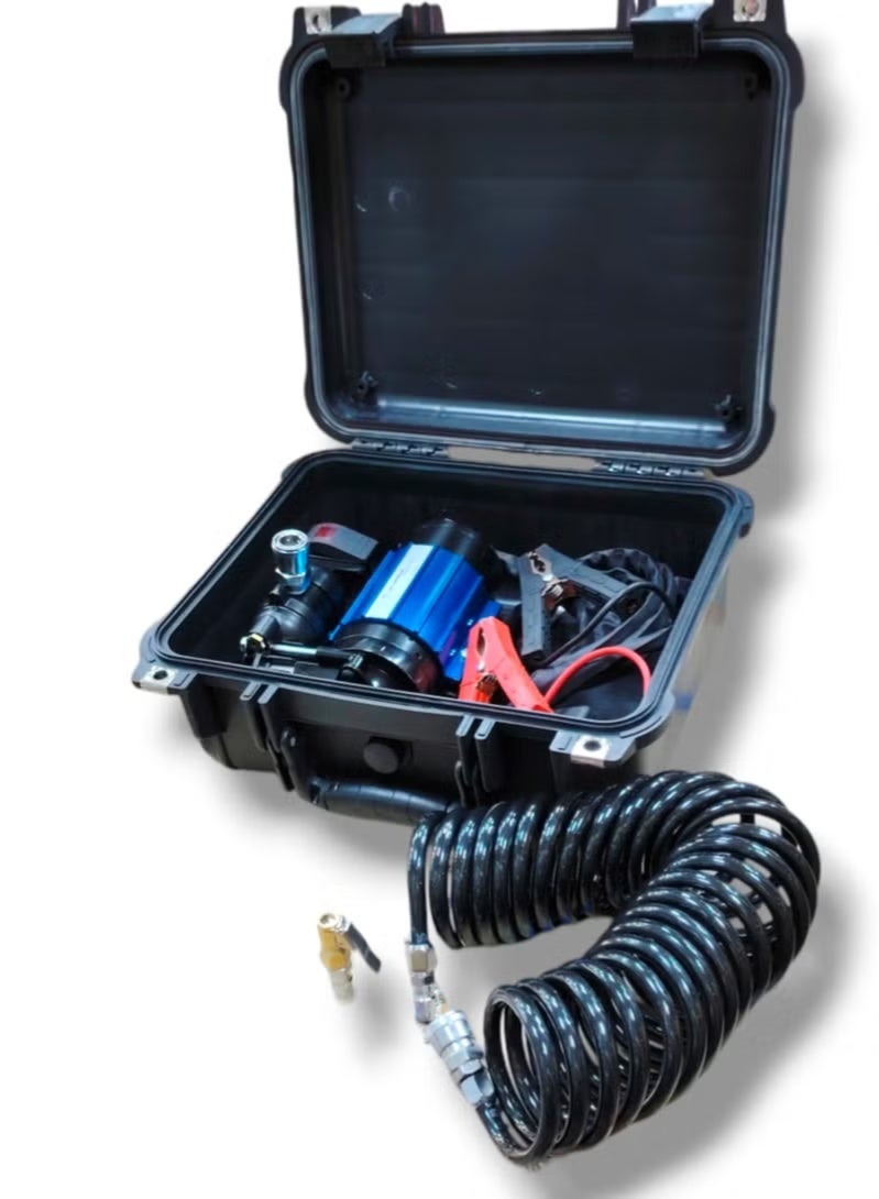 3XR 12V PORTABLE AIR COMPRESSOR HIGH OUTPUT and PERFORMANCE in a HEAVY DUTY BOX with upgraded features - Image 1