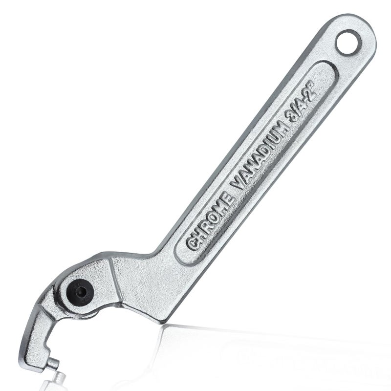 LEONTOOL Adjustable C Spanner Hook Wrench Tool Adjustable Pin Spanner Wrench Tool for Mechanical Equipments Vehicles Tighten Lock Nuts & Bearings, Round Head, 3/4-2"(19-51mm), Chrome-Vanadium Steel - Image 1