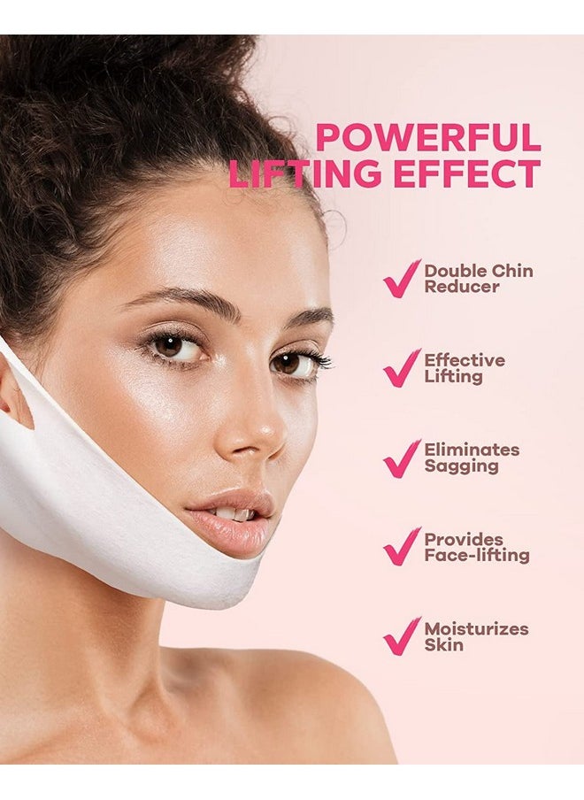 McoMce - FairyFace V Line Shaping Face Masks (5 Count), Double Chin Reducer, Lifting Hydrogel Collagen Mask with Aloe Vera and Seaweed, Anti-Aging and Anti-Wrinkle - Image 1