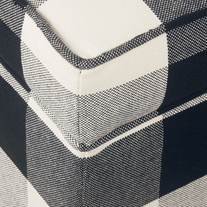 HomePop Home Decor | K7342-F2262| Classic Square Storage Ottoman with Lift Off Lid | Ottoman with Storage for Living Room & Bedroom, Black Plaid Large - Image 5