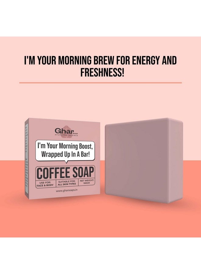 Ghar Soaps Coffee Deep Cleansing Bath Soap | Energizes, Tones and Softens Skin | Bathing Soap in Signature Coffee Shape with Refreshing Aroma | Natural & 100% Vegan | (100 G) - Image 3
