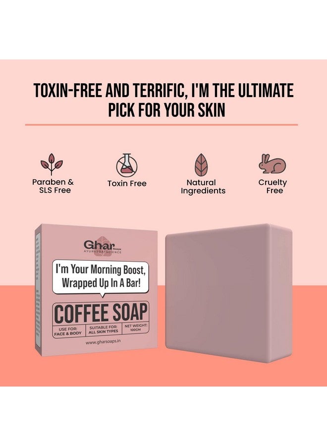Ghar Soaps Coffee Deep Cleansing Bath Soap | Energizes, Tones and Softens Skin | Bathing Soap in Signature Coffee Shape with Refreshing Aroma | Natural & 100% Vegan | (100 G) - Image 5