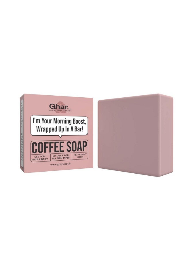 Ghar Soaps Coffee Deep Cleansing Bath Soap | Energizes, Tones and Softens Skin | Bathing Soap in Signature Coffee Shape with Refreshing Aroma | Natural & 100% Vegan | (100 G) - Image 1