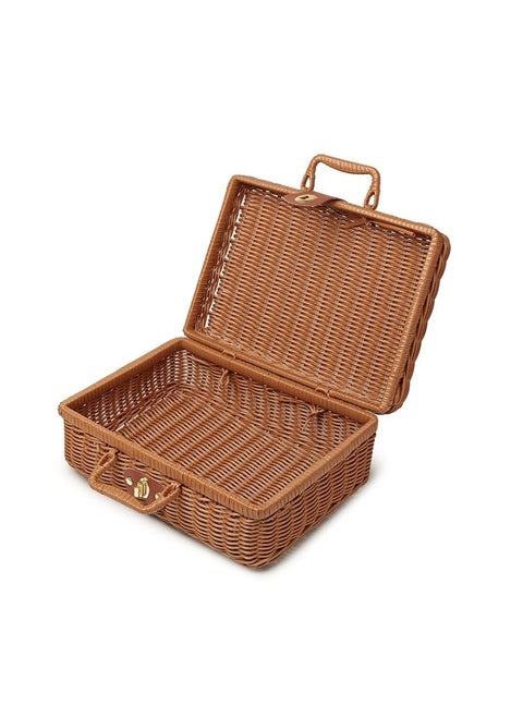 Handwoven Rattan Suitcase Home Retro Storage Box