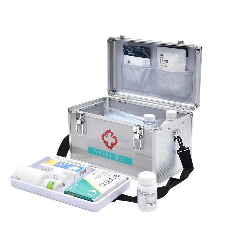 Aluminum Alloy Medicine Box Household Portable Metal Small Medicine Box Household Emergency First Aid Medicine Box Multi-Layer Medicine Storage Box - Image 2