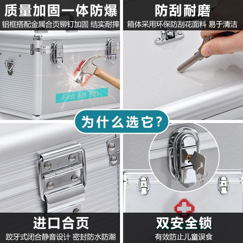 Aluminum Alloy Medicine Box Household Portable Metal Small Medicine Box Household Emergency First Aid Medicine Box Multi-Layer Medicine Storage Box - Image 5