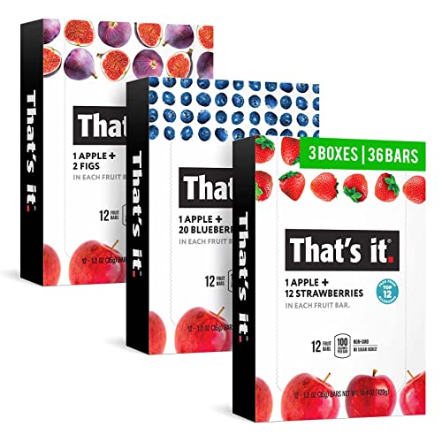 That's it. Thats it Variety 100 Natural Real Fruit Bar High Fiber Vegan Gluten Free Healthy Snack Paleo for Children  Adults Non GMO No Added Sugar Blueberry Strawberry Fig 36 Pack - Image 1