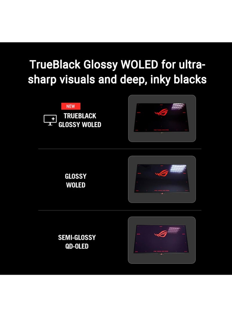 ASUS 27 inch ROG Strix OLED QHD Gaming Monitor – 280Hz, 0.03ms GTG, HDR True Black 500, 10-bit 99.5% DCI-P3, G-SYNC/FreeSync, DisplayPort 1.4, HDMI 2.1, ELMB, OLED Care Pro, XG27AQWMG | 90LM0BZ0-B01171 Black Black - Image 4