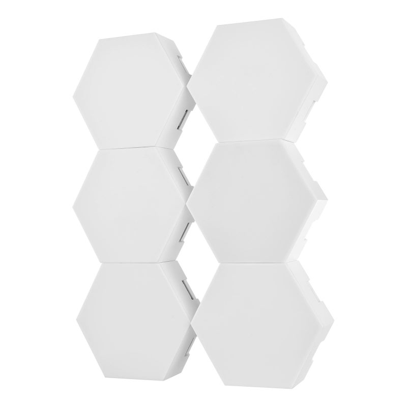 6PCS Smart LED Sound Control RGB Hexagon Wall Light with Colorful Light Effect APP Control Sticky Pads for Bedroom Living Room Gaming - Image 2