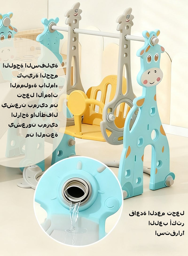 WEMART Kids Swing and Slide Set, 3-in-1 Indoor Outdoor Toddler Slide Playground with Basketball Hoop, Climber Playset for Baby Kids Children, Large Size 172×140×115cm - Image 3