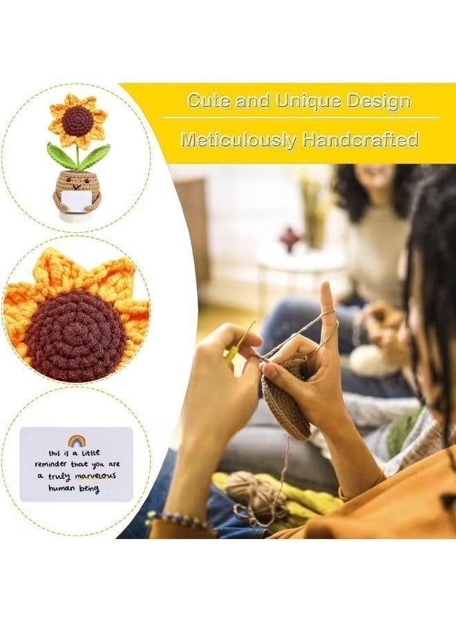 Positive Sunflower Doll Crochet with Card, This is A Little Reminder - Appreciation Gift for Coworker, Best Friend, Teacher, Sister, Mom - Birthday, Thank You Gift for Women, Men - Image 3