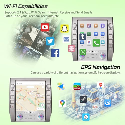 Citreal Android Car Radio Stereo for Toyota Tundra 2014-2020 with Wireless Carplay&Android Auto,12.1″ HD Touch Screen T-Style Head Unit 3+32G Car Multimedia Player Replacement WiFi,GPS,Bluetooth,SWC - Image 4