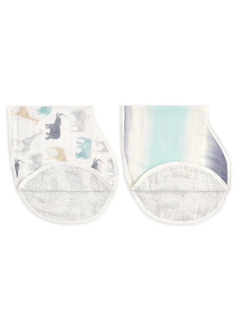 Silky Soft Bamboo Viscose Burpy Bib Multiuse Absorbent 4Layer Burp Cloth And Fullcoverage Snapclosure Baby Bib In One Lapshoulder Drool Cloth 22.5” X 11” 2Pack Expedition