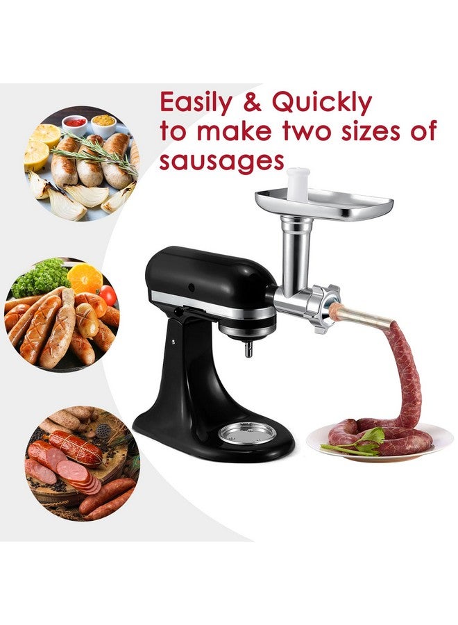 GLINK Metal Grinder Attachment for KitchenAid Stand Mixers, Meat Grinder Attachment, Sausage Stuffer, Food Grinder Attachment, Mixer Attachments for KitchenAid, Silver(Mixer Not Included)  - Image 5