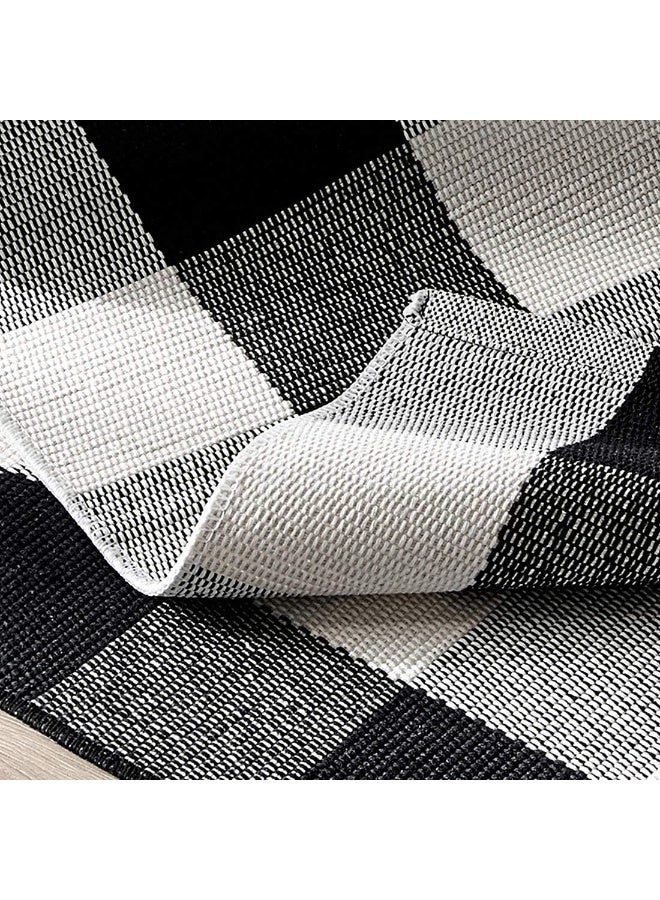 LEVINIS Black and White Doormat Farmhouse Durable and Washable Cotton Farmhouse Layered Doormats Outdoor Buffalo Plaid Rugs for PorchKitchenEntry WayLaundry RoomBathroom 512x236 - Image 2