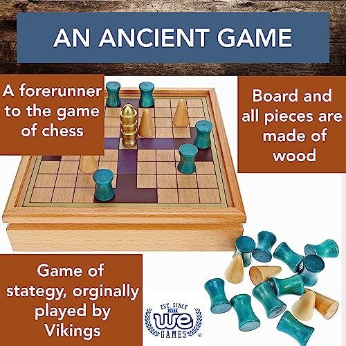 WE Games Kings Table Wooden Games Tablut Viking Strategy Board Games 2 Player Games for Adults Beautiful Home Decor Wooden Board Games for Living Room Decor Quality Birthday Gifts Museum Game - Image 5