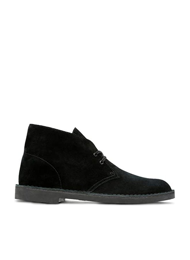 Clarks mens Bushacre 2 chukka boots, Black Suede, 8.5 US - Image 1