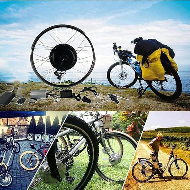 GAOMIN 48v 500w 1000w1500w Electric Bikes Conversion Kit Rear Wheel Hub Motor Electric Bike Wheel Conversion Kit Mountain Bike Lithium Battery Modification Kit,48v-1000w-27.5" - Image 2