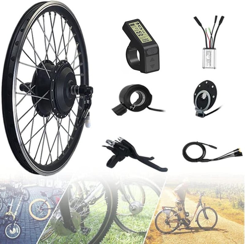 GAOMIN 48v 500w 1000w1500w Electric Bikes Conversion Kit Rear Wheel Hub Motor Electric Bike Wheel Conversion Kit Mountain Bike Lithium Battery Modification Kit,48v-1000w-27.5" - Image 1