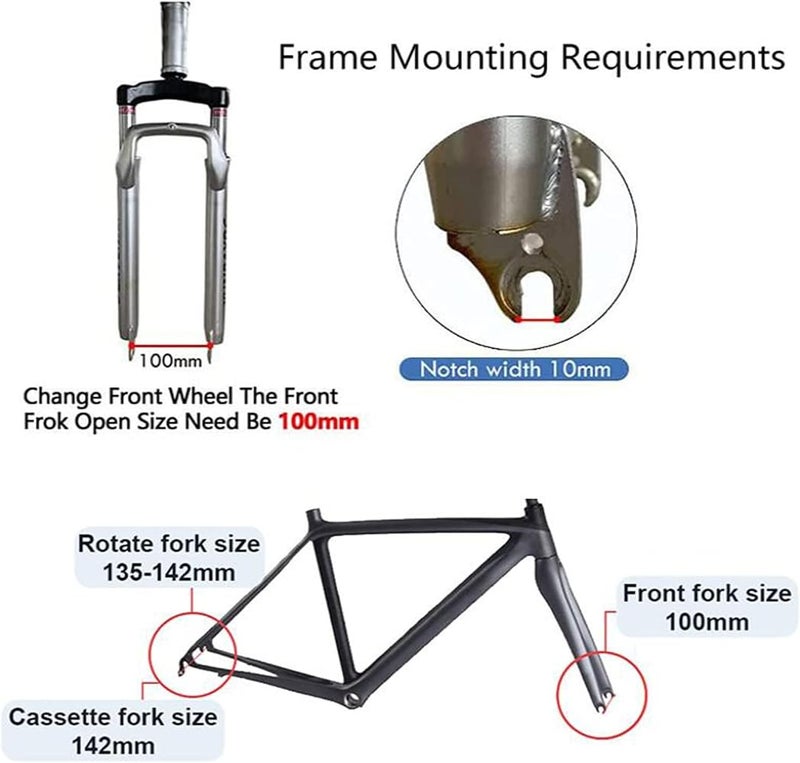 GAOMIN 48v 500w 1000w1500w Electric Bikes Conversion Kit Rear Wheel Hub Motor Electric Bike Wheel Conversion Kit Mountain Bike Lithium Battery Modification Kit,48v-1000w-27.5" - Image 4