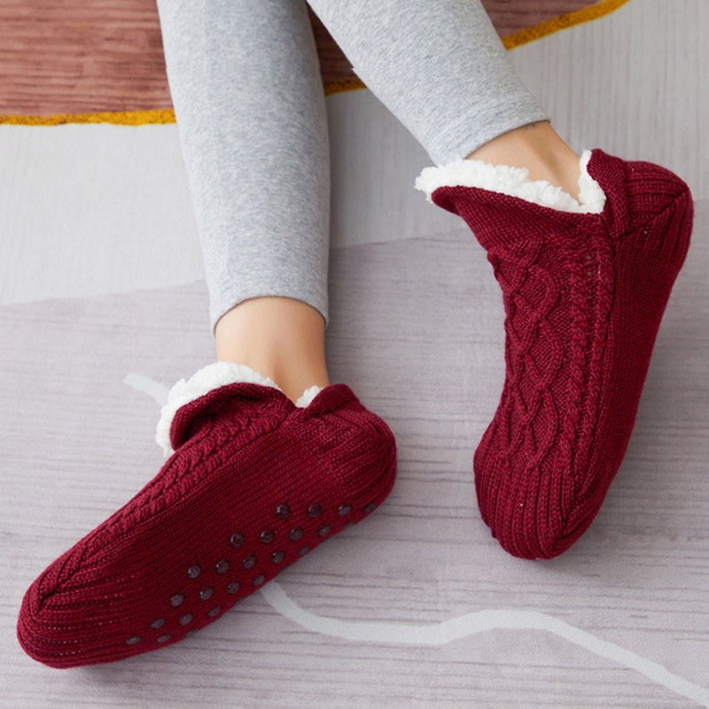 Floor Socks, Padded Thickened Sock Covers, Socks Bottom Non-slip Warm Indoor Home Socks, V Mouth Overshoes  for Men and Women 40-42 - Image 4