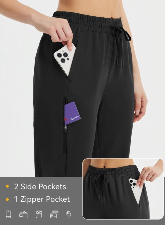 Baleaf Women's 17" Hiking Pants Below Knee Shorts Water Resistant Lightweight Cargo Pockets Capri Quick Dry, Black, XXL - Image 5