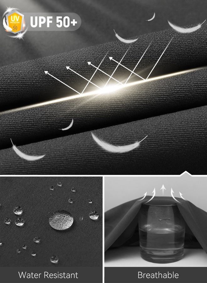 Baleaf Women's 17" Hiking Pants Below Knee Shorts Water Resistant Lightweight Cargo Pockets Capri Quick Dry, Black, XXL - Image 3