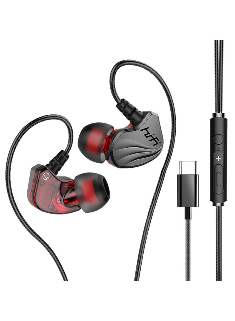 CoomBe Type C Wired Earphones Waterproof Sports Binaural Wired Headset, HIFI Metal Bass Earbud, Sport Stereo Sound Noise Reduction Headphone for Huawei Samsung Honor Xiaomi iPhone 15 iPhone 16 Series - Image 1