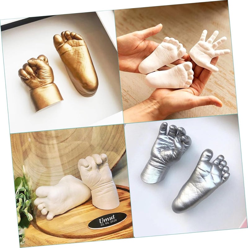 Garneck 3D Newborn Baby Hand Casting Kit Keepsake Plaster Infant Hand Foot Molding Set Easy to Use Baby Print Craft for Cherished Memories - Image 3