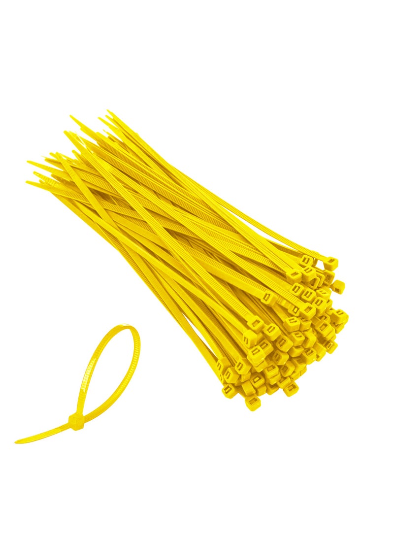 Hi Care Yellow Cable Ties, 300mm (100-Pack) - UV & Heat Resistant for Reliable Cable Management  - Image 1