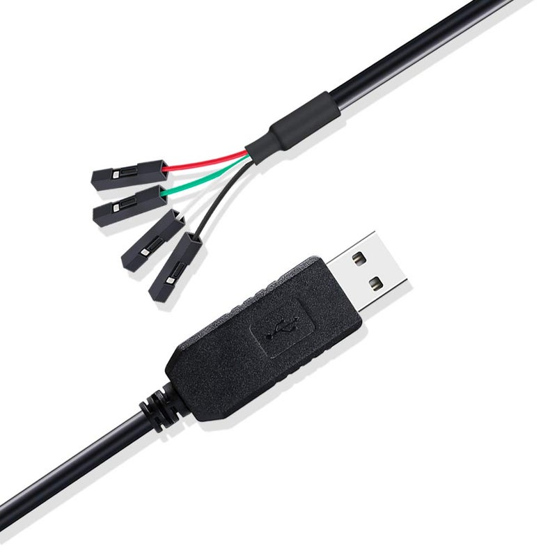 DTech USB to TTL Serial Adapter 3.3V Debug Cable TX RX Signal 4 Pin Female Socket PL2303 Prolific Chip Windows 10 8 7 XP Vista (3ft, Black) - Image 5