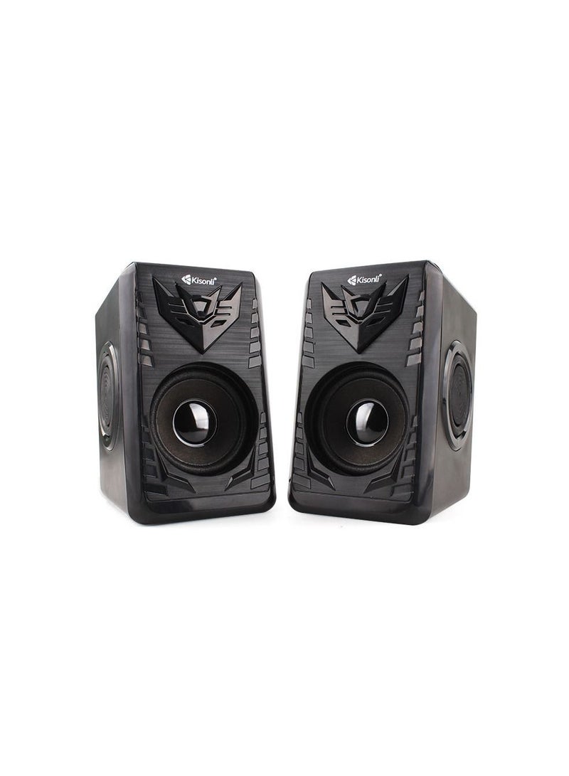 Kisonli Original T008A USB Speaker Multimedia Speakers Set AUX in 3W*2speakers USB 2.0 Speaker - Image 2