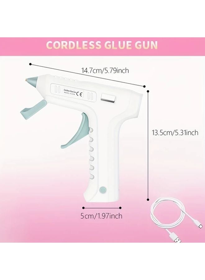 Pink Quick Heat Wireless Charging Hot Glue Gun With LED Lighting Voice Prompt - Image 4
