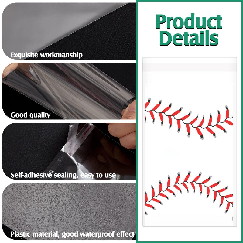 Lewtemi 300 Pcs Graded Card Sleeves Resealable Team Bags for Trading Cards Baseball Sports Slabs Holders Plastic Collectible Slabs Protection,3.5" x 5.5" - Image 3