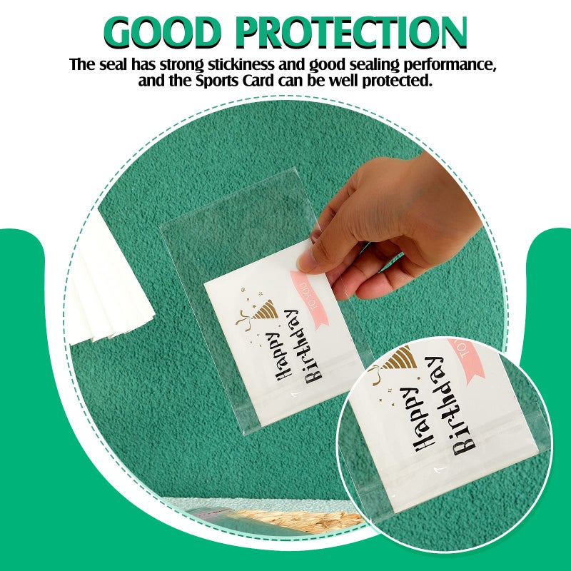 Lewtemi 300 Pcs Graded Card Sleeves Resealable Team Bags for Trading Cards Baseball Sports Slabs Holders Plastic Collectible Slabs Protection,3.5" x 5.5" - Image 5