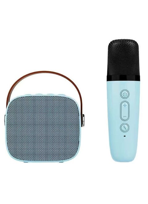 Home Karaoke Portable Bluetooth Speaker With One Wireless Microphone TF Card AUX Connectivity and Type-C Charging