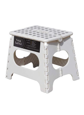 Folding Step Stool 11 Height  Holds up 300 Lbs Lightweight Foldable Stepping Stool is Sturdy Enough to Support  Safe Enough for Adult Skid Resistant and Open with one flip WhiteGrey dots - pzsku/Z4F6356027B5E4EA23D92Z/45/1750416461/fac28d76-16e5-43d6-96b2-a647976b2ea0