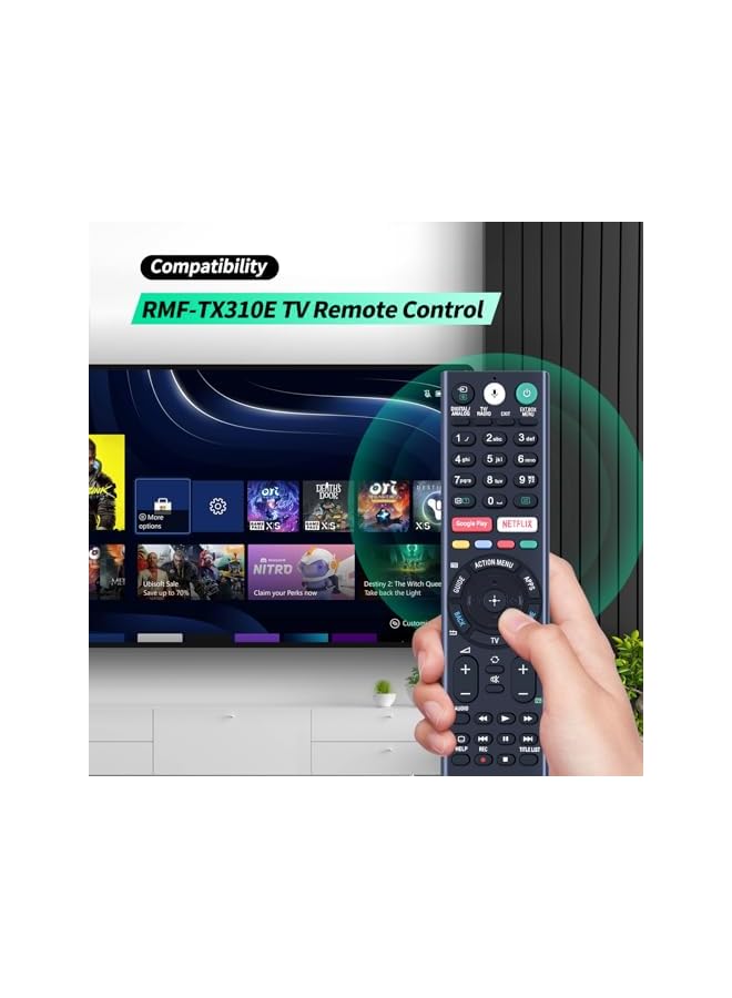 The Bros RMF-TX310E RMF-TX220E Replaced Remote Control - RMFTX220E RMFTX310E Remote Control Replacement fit for Sony LED TV KD55XF8596 Remote Controller - Image 5