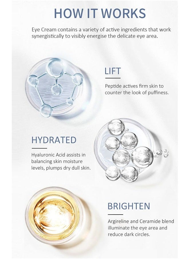 AuQuest - Peptide Anti Aging Eye Serum 20g, Anti-Aging and Remove Wrinkles Eye Serum, with Three 360° Massage Ball, Eye Cream with Anti Allergy Applicatorhead, Firming Lifting Eye Essence, Eye Care - Image 1