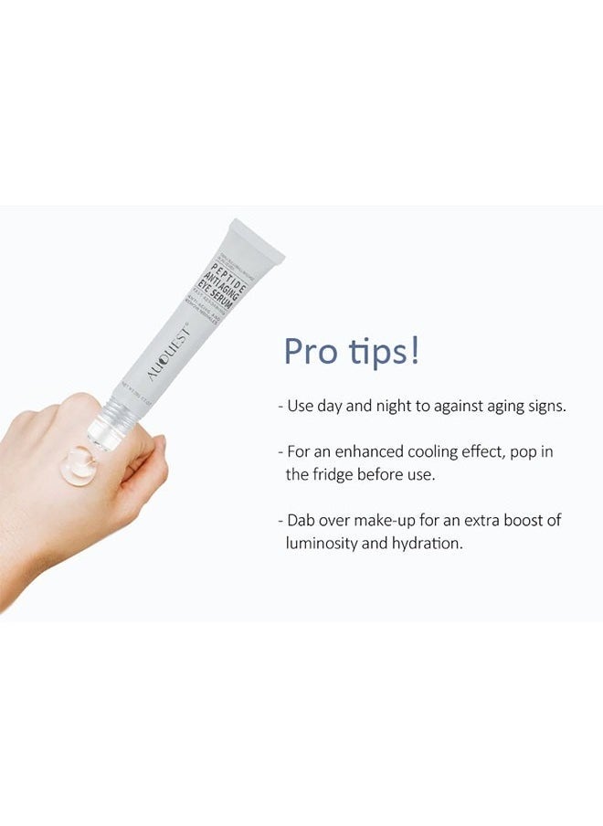 AuQuest - Peptide Anti Aging Eye Serum 20g, Anti-Aging and Remove Wrinkles Eye Serum, with Three 360° Massage Ball, Eye Cream with Anti Allergy Applicatorhead, Firming Lifting Eye Essence, Eye Care - Image 1