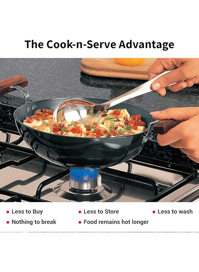 Hawkins Futura Hard Anodised Deep Fry Pan (Kadhai) Round Bottom Without Lid, 1.5 Litres, Black - Image 4