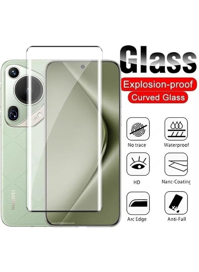 2 Pack Huawei Pura 70 Ultra 5G Screen Protector, 9H Tempered Glass Screen Protector for Huawei Pura 70 Ultra 5G, Premium 3D Curved Edge Guard Film，Case Friendly, Anti-Scratch Film (Edge Adhesive) - Image 2