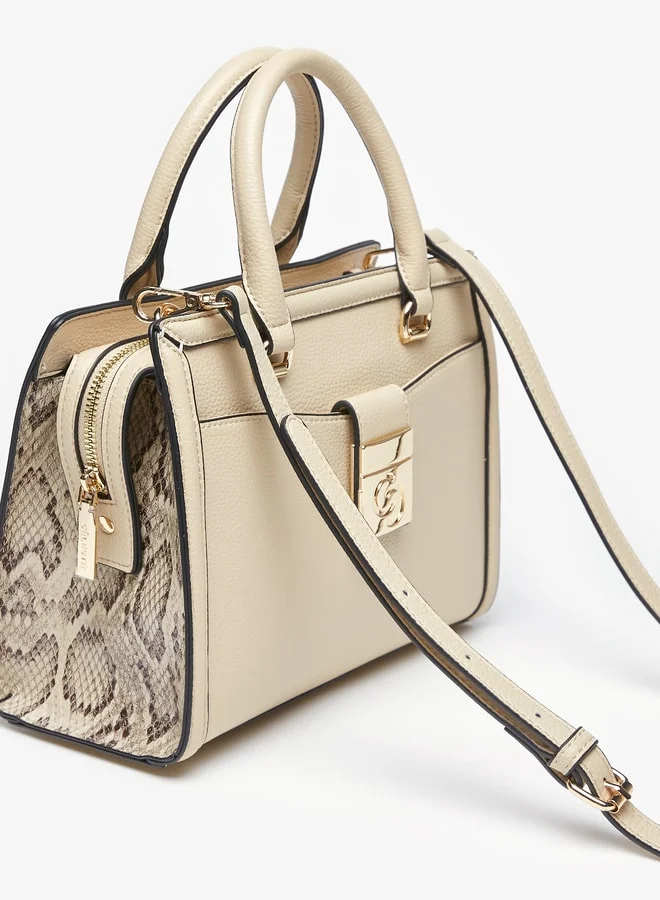 سيليست Women's Textured Tote Bag with Zipper Closure and Detachable Strap