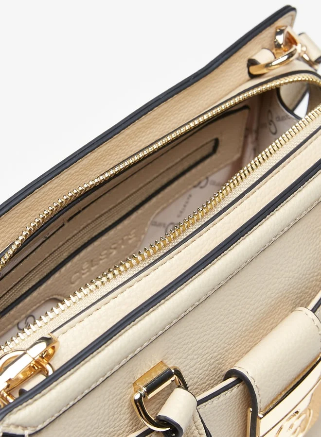 سيليست Women's Textured Tote Bag with Zipper Closure and Detachable Strap