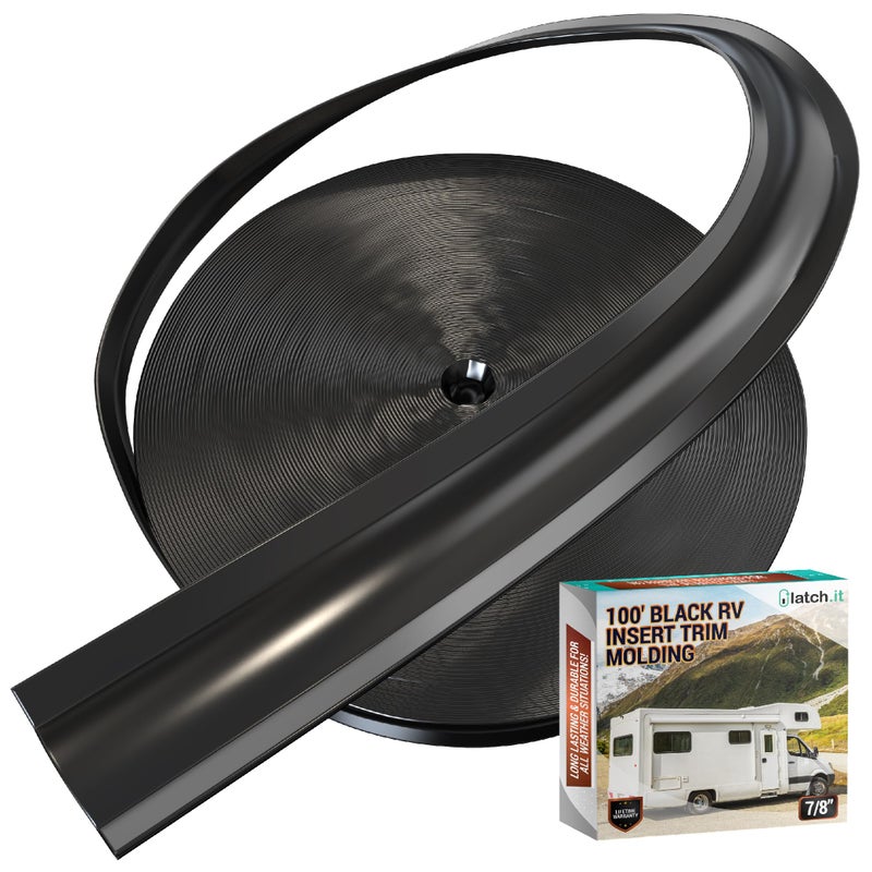 LATCHIT Trim Molding Insert 78 Black 100 RV Molding Exterior UVResistant UltraDurable Vinyl RV Trim Weatherproof Flexible